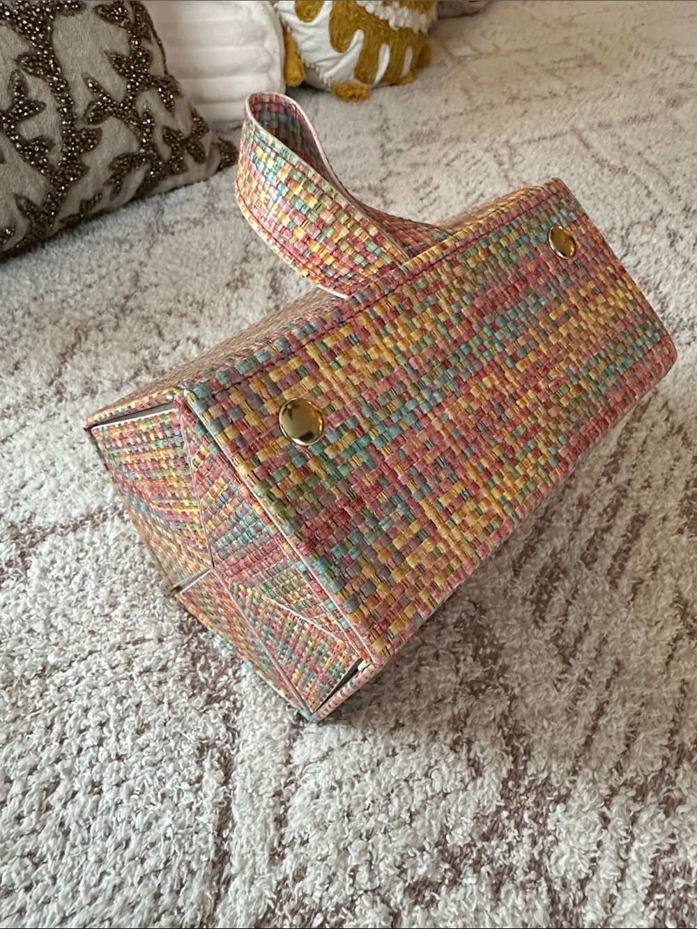 Adaline Woven Travel Jewelry Case Purse Style Organizer Box vintage